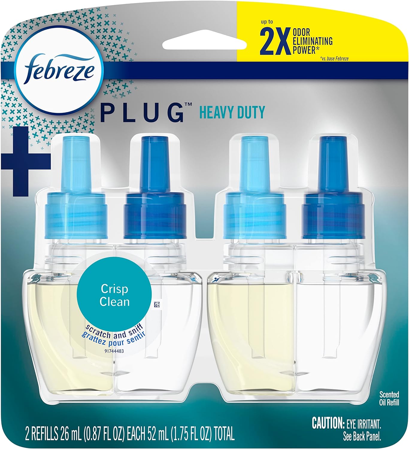 Febreze Plug‑In Refills – Crispy Clean - Fade‑Defy 2‑Pack of 0.87 fl oz | LuxyPrime