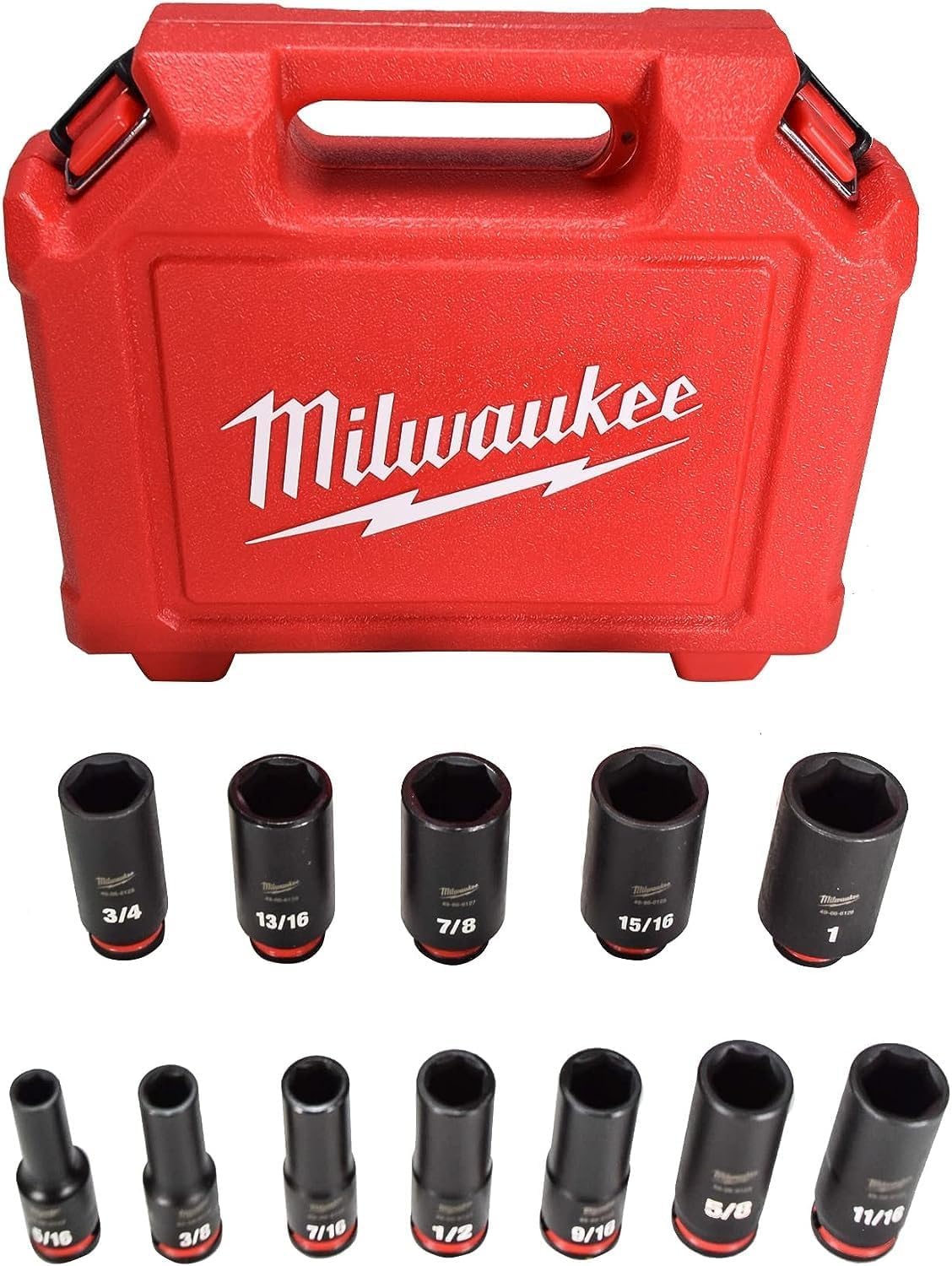 Milwaukee Electric - 12PC IMP Duty 3/8DR SAE DP 6-PT Socket Set | LuxyPrime