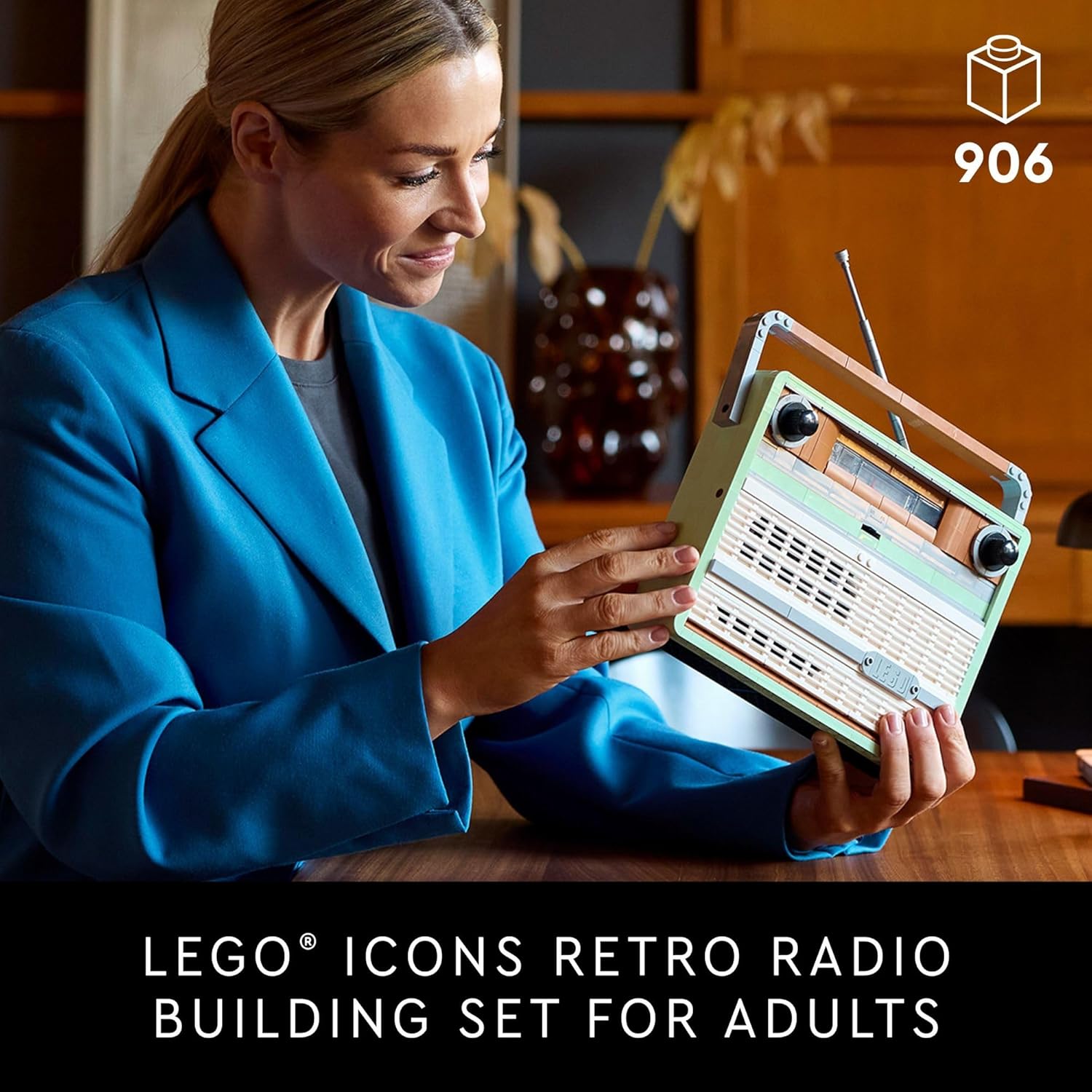 LEGO Icons Retro Radio Building Set for Adults - Home Decor for Bedroom or Desk with Vintage Aesthetic, Sound Effects, & Smart Phone Integration