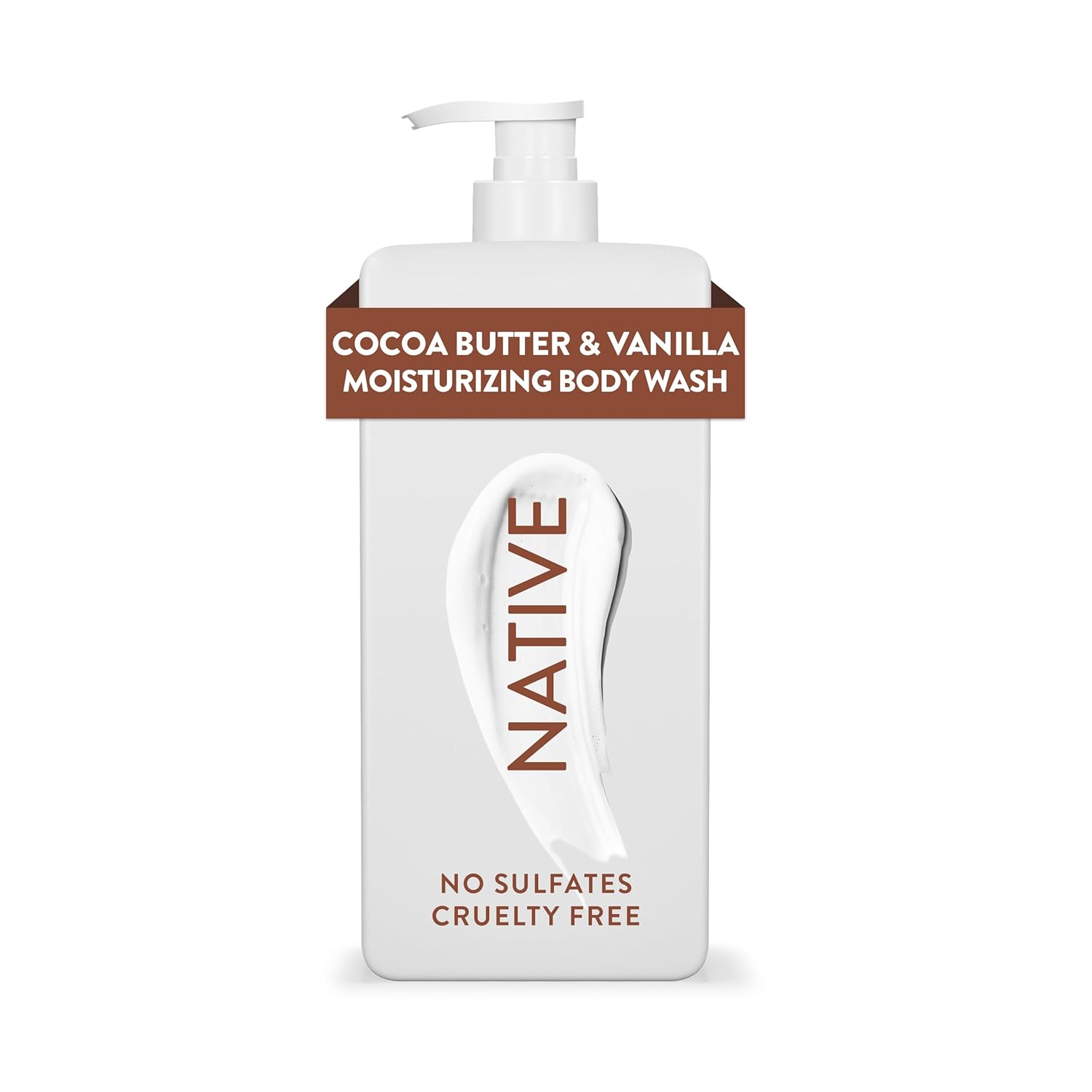 Native Moisturizing Body Wash Contains Naturally Derived Ingredients | for Women & Men, Sulfate, Paraben, & Dye Free Leaving Skin Soft & Hydrated | Cocoa Butter & Vanilla 18 oz || LuxyPrime.com