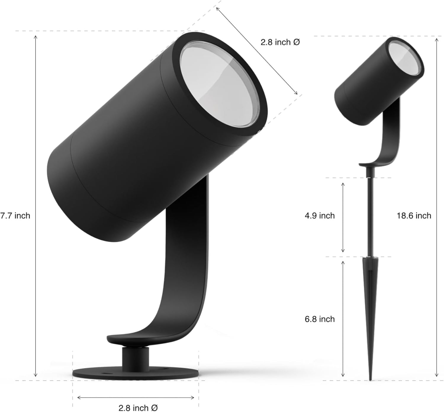 Philips Hue Lily Outdoor Smart Spotlight Base Kit, 3 Pack, White and Color Ambiance LED Walkway Lights, Low Voltage Landscape Lighting, Requires Bridge, Control with App & Voice, Weatherproof - LuxyPrime