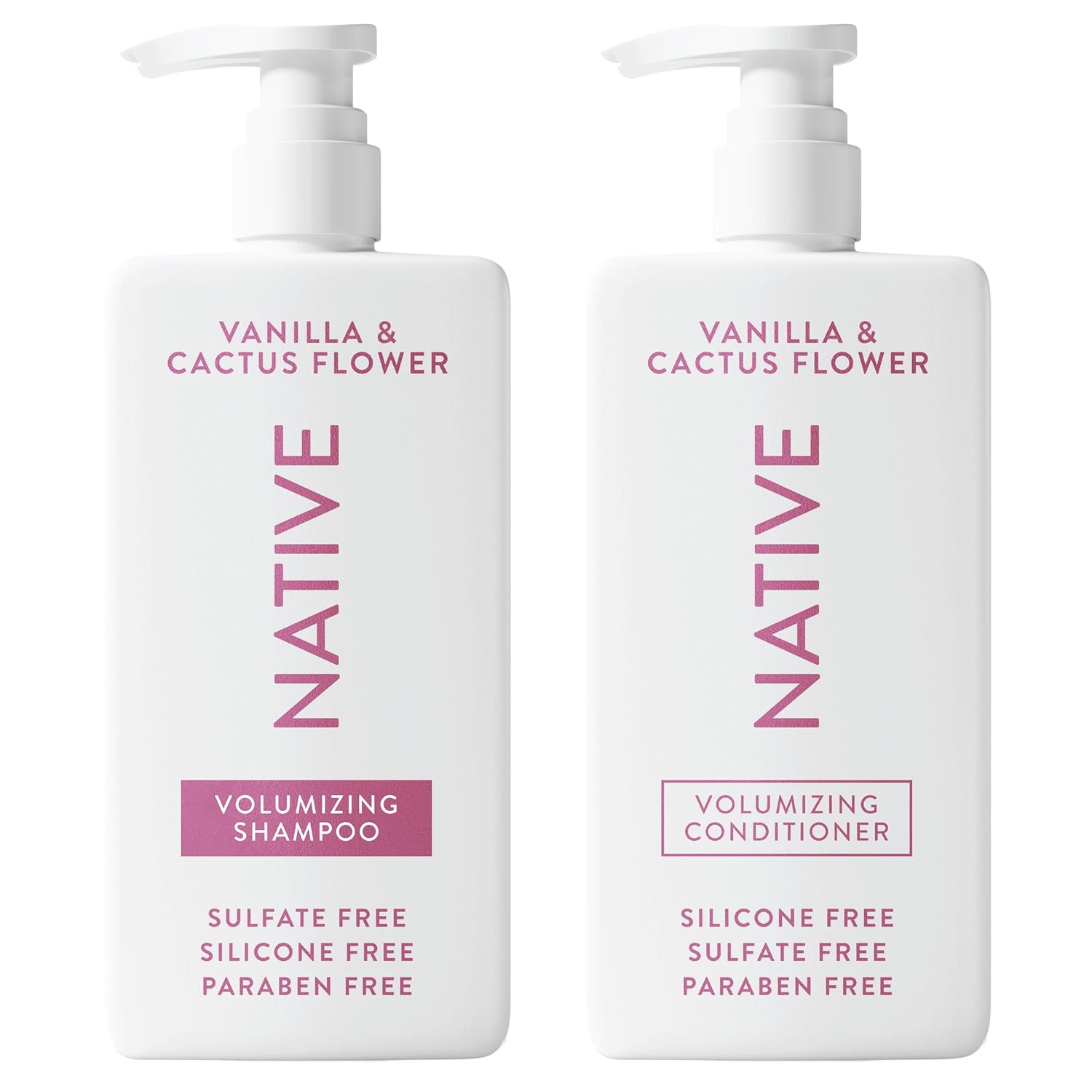 Native Vanilla & Cactus Flower 2-in-1 Shampoo & Conditioner Contain Naturally Derived Ingredients |All Hair Type Color & Treated, Fine to Dry Damaged, Sulfate & Dye Free - 2-Pack || LuxyPrime.com